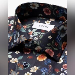 $395 NEW ETON DRESS SHIRT 15.5 39 CONTEMPORARY FIT TROPICAL FLORAL